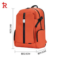 RUIGOR 瑞戈 双肩包2021年新款电脑旅游背包男瑞士书包大容量商务 橙色