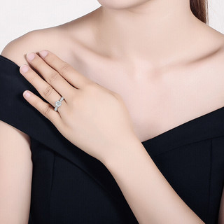 ZHOU LIU FU 周六福 KGDB023508 女士时尚18K白金钻石戒指 80分 SI H