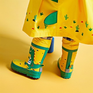 kocotree kk树 儿童防水雨鞋 黄色小恐龙