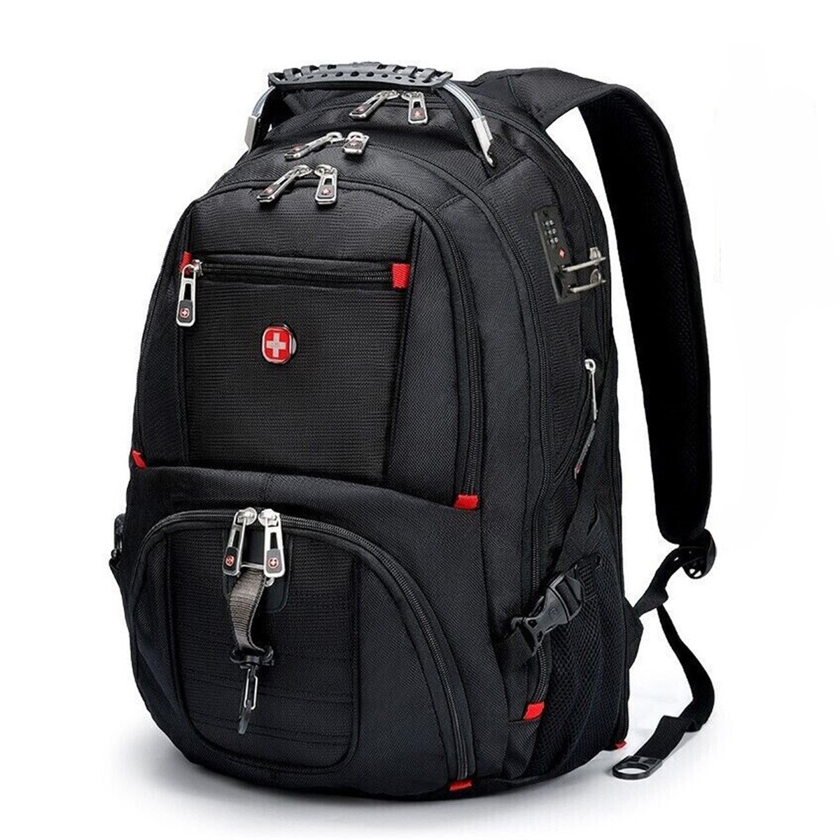 瑞士军刀双肩包男大容量高中生学生书包17.3英寸电脑包旅行背包