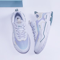 XTEP 特步 女鞋跑步鞋2022春季新款正品透气轻便老爹鞋潮鞋子白色休闲运动鞋