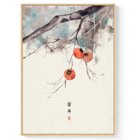 海龙红 黄婉 二十四节气插画系列《霜降》43x60cm 油画布 实木框