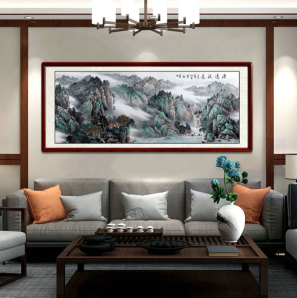 尚得堂 墨翁《源远流长》165x85cm 宣纸 画芯