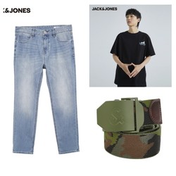 JACK&JONES 杰克琼斯 男士牛裤*1+T恤*1+腰带*2