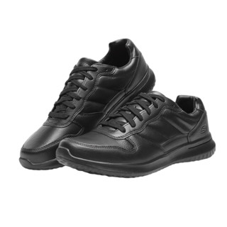 SKECHERS 斯凯奇 USB系列 男士休闲皮鞋 65411 全黑色 42