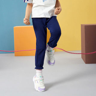 ANTA 安踏 A36139704-2 女童针织运动长裤 油墨蓝 110cm