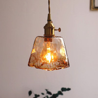 金丝燕灯具照明 北欧复古黄铜玻璃吊灯 A款