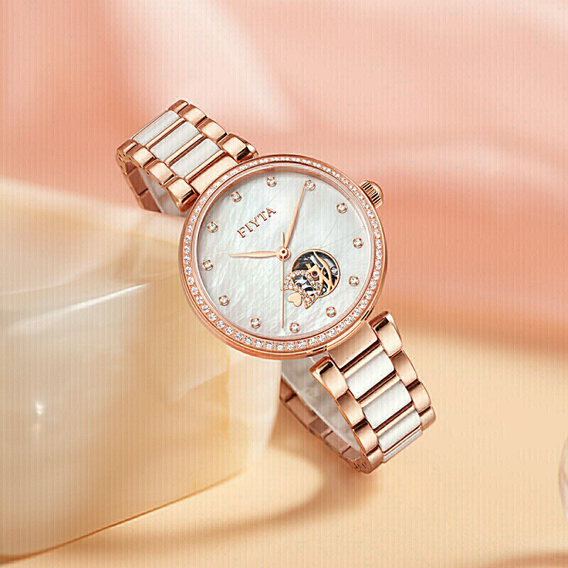 fiyta 飞亚达 倾城系列 女士自动机械表 dla30001.pwsd