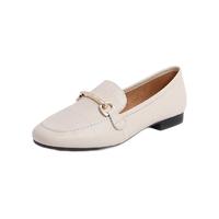 BeLLE 百丽 女士低跟乐福鞋 W7N1DCA1 米白 37