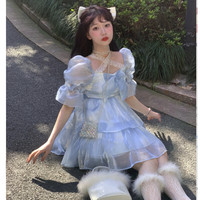 森女系想去海边 Lolita洛丽塔 云之国 云朵印花连衣裙op