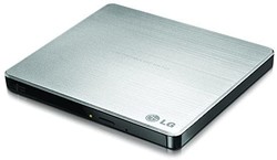EMINENT 雅士 LG 电子 8X USB 2.0 多用、超轻薄便携 DVD 刻录机外置硬盘，支持 PC 和 Mac M-DISC，银色（gp60ns50）