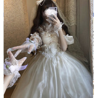 逗酱原创 Lolita洛丽塔 花嫁拖尾JSK连衣裙