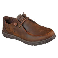 SKECHERS 斯凯奇 USA STREET WEAR MENS系列 男士休闲皮鞋 210107 棕色 41.5