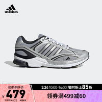 adidas 阿迪达斯 官网SPIRITAIN 2000男女运动休闲实用舒适复古跑步运动鞋GY8010 灰/黑/银色 45(280mm)