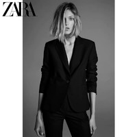 ZARA 新款 女装 黑色基本款职业通勤西装外套 2233806 800