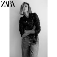 ZARA 新款 女装 黑色仿皮机车款夹克外套 3046796 800