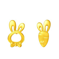 CHOW TAI FOOK 周大福 EOF190 兔子萝卜足金耳钉 1.2g