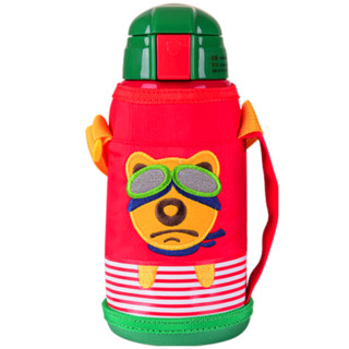 BEDDYBEAR 杯具熊 BJX001 儿童保温杯+倒水盖+吸管盖 升级款 600ml 红色小熊
