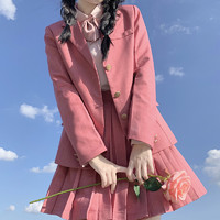 七月半夏 JK制服 小树莓 粉色西装裙