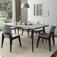 MU YUE 木月 北欧现代简约餐桌椅组合家具 1.2m餐桌+浅灰色餐椅*4