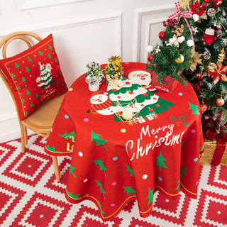 橙色回忆 圣诞系列 北欧印花桌布 100*140cm 粉点款