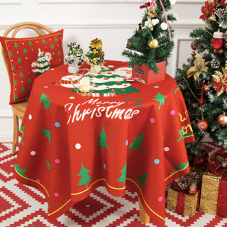 橙色回忆 圣诞系列 北欧印花桌布 120*160cm 粉点款