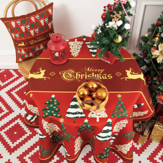 橙色回忆 圣诞系列 北欧印花桌布 140*140cm 百树款