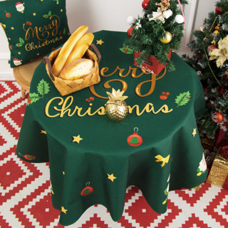 橙色回忆 圣诞系列 北欧印花桌布 110*110cm 蝴蝶结款