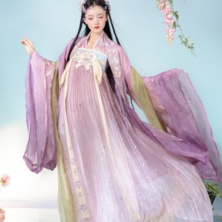 YOU XIANG RU GU 有香如故 汉服 十二花神令系列 蝶骨芙蓉 女士直领对襟大袖衫 紫色 S