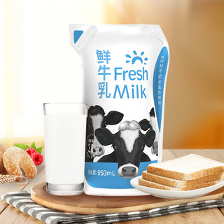 TERUN 天润 3.8g蛋白质 鲜牛乳 950ml 袋装