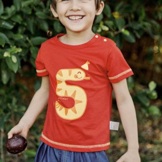 MarColor 马卡乐 香蕉之城系列 500221135201-0007 儿童T恤 亮红 100cm