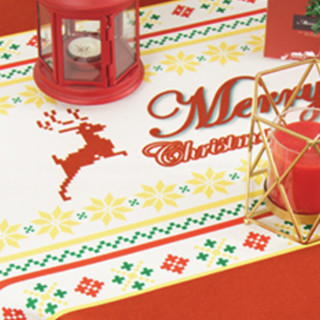 橙色回忆 圣诞系列 北欧印花桌布 100*140cm 果绿款