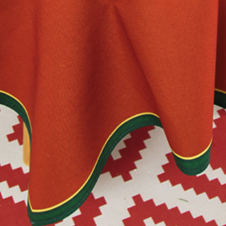 橙色回忆 圣诞系列 北欧印花桌布 110*110cm 果绿款