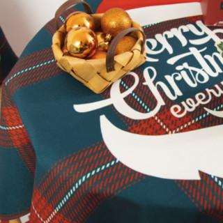 橙色回忆 圣诞系列 北欧印花桌布 110*110cm 红帽老人款