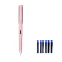 Resun 芮翔 钢笔 7802 粉色 EF尖 单支装+墨囊 蓝色 50支装