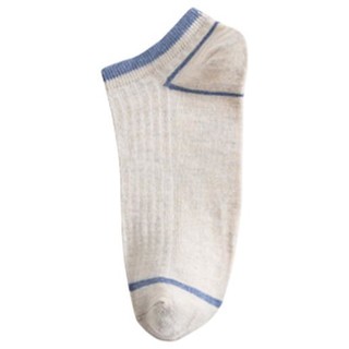 YUZHAOLIN 俞兆林 男士纯棉短筒袜套装 条纹款 10双装(浅灰蓝*5+米白*5)