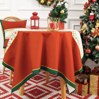 橙色回忆 圣诞系列 北欧印花桌布 110*170cm 彩带款