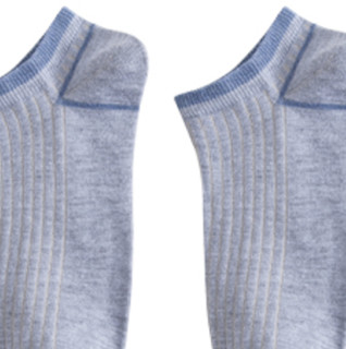 YUZHAOLIN 俞兆林 男士纯棉短筒袜套装 条纹款 10双装(浅灰蓝*5+米白*5)