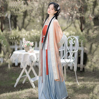 桔屿 宋制汉服 春色撩人 长褙子齐腰套装