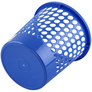 Comix 齐心 垃圾桶/圆纸篓/清洁桶 带扣耐用 直径24.5cm 蓝 办公用品 L201