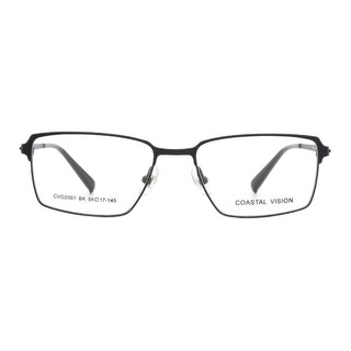 Coastal Vision 镜宴&essilor 依视路 CVO2001BK 黑色金属眼镜框+钻晶A3系列 1.67折射率 非球面镜片