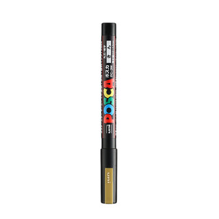 uni 三菱铅笔 PC-3M 丙烯马克笔 金色 单支装