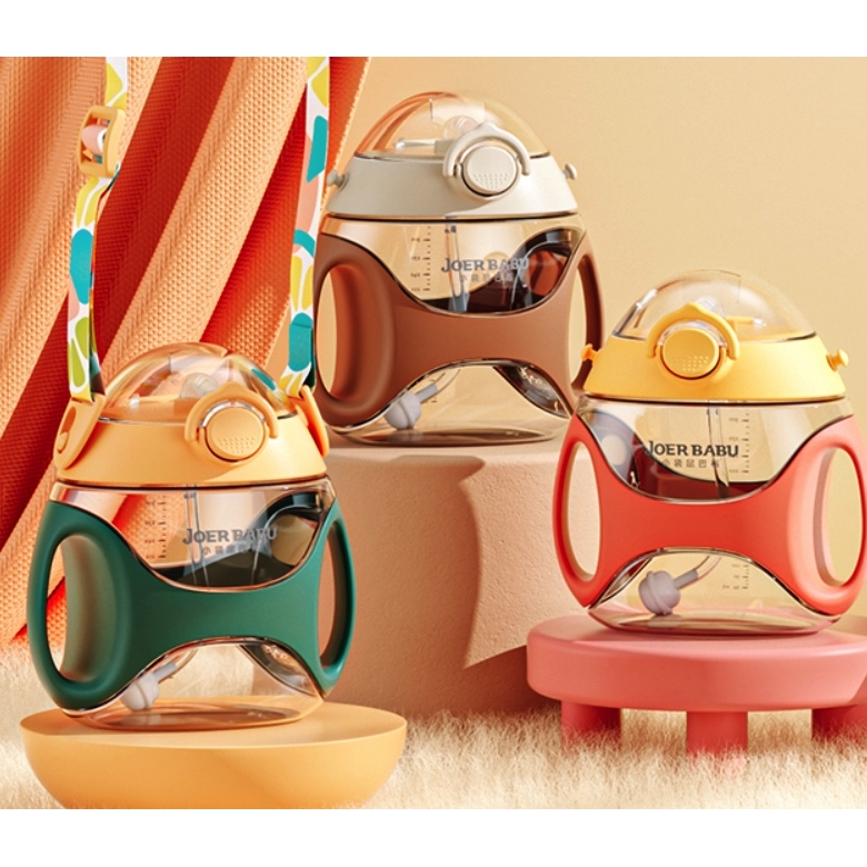 JORE BABU 小袋鼠巴布 儿童tritan学饮吸管杯 330ml