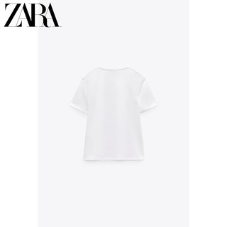 ZARA 春季新款 女装 基本款休闲白色圆领短袖T 恤 0962349 250