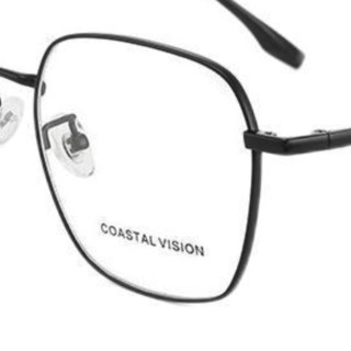 Coastal Vision 镜宴&essilor 依视路 CVC4008BK 黑色半钛眼镜框+钻晶A4系列 1.56折射率 防蓝光镜片