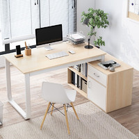 SHICY 实采 新品转角电脑桌台式家用简约现代钢木卧室学生学习写字书桌 120cm-单抽单门-右