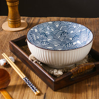 隽美 日式竖纹釉下彩多规格可选陶瓷餐具拉面碗汤碗米饭碗