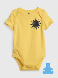Gap 蓋璞 嬰兒|布萊納系列 新生之選 印花短袖連體衣春夏新品