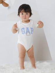 Gap 蓋璞 嬰兒|布萊納系列 新生之選 徽標LOGO純棉連體衣春夏新品