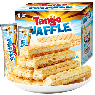 TANGO 天章 印尼进口 Tango咔咔脆威化饼干 休闲零食小吃 早餐下午茶食品 牛奶味夹心160g/盒